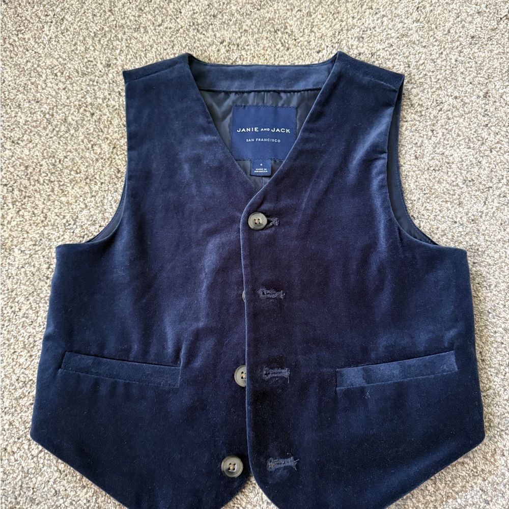 Navy Suede Janie & Jack vest